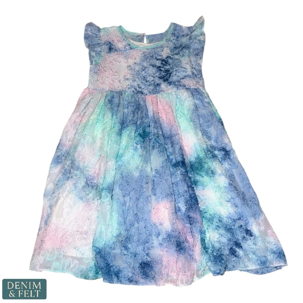 Pippa‎ & Julie Girls 6X Blue Pink Pastel Lace Overlay Party Dress
